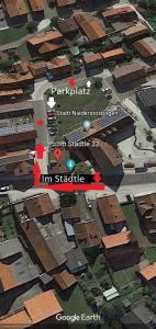 un mapa de una pequeña ciudad con edificios en Work & Stay in Niederstotzingen, en Niederstotzingen