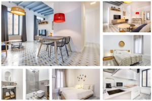 A kitchen or kitchenette at Pop Art, 2BD ground Central Apartment