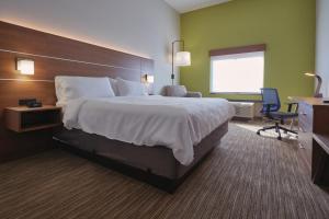 Habitación de hotel con cama grande y ventana en Holiday Inn Express Hotel and Suites Akron South-Airport Area, an IHG Hotel en Akron