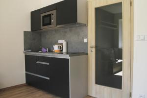 Kuchyň nebo kuchyňský kout v ubytování Velovíno apartmán