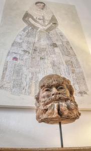 a drawing of a football helmet on a wall at Can Alberti 1740 Boutique Hotel in Mahón