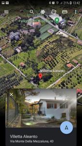 a collage of two pictures of a house at Villetta Aleanto in Mentana