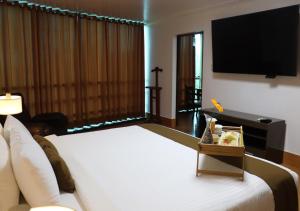 TV a/nebo společenská místnost v ubytování Inkari Suites Hotel