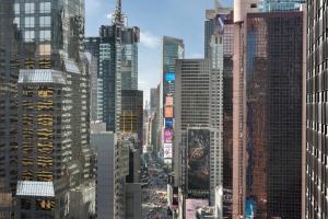 a view of a city with many tall buildings at M Social Hotel Times Square New York in New York