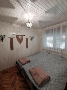 a bedroom with a large bed in a room at Kuća Zlatica in Palić