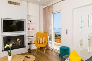 A seating area at Chrysi's Ocean View Retreat