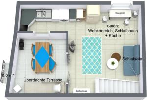 Plan piętra w obiekcie La Vila Feliz, gemütliche private Duplex-Ferienwohnung im typischen Fischerhaus mit fantastischem Meerblick
