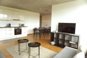 Kuchyň nebo kuchyňský kout v ubytování Terrassenwohnung in prämierter Wohnanlage