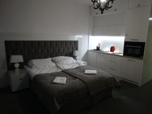 Łóżko lub łóżka w pokoju w obiekcie Seaside apartamenty Kołobrzeg