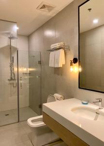 Koupelna v ubytování JET Hotel