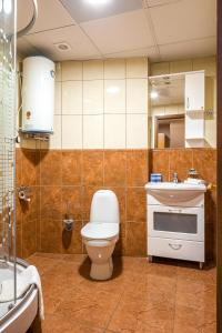 a bathroom with a toilet and a sink at Hotel Luko in Saint Petersburg