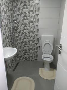 ein kleines Bad mit WC und Waschbecken in der Unterkunft Apartman-Stan na dan -Stolac in Stolac