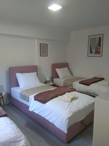 a bedroom with three beds in a room at Apartman-Stan na dan -Stolac in Stolac