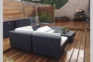 Χώρος καθιστικού στο Loft du Jericho avec JACUZZI privatif