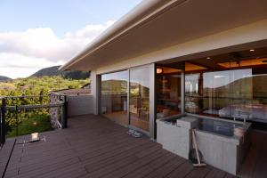 Almennt fjallaútsýni eða fjallaútsýni eins og það er á ryokan-hótelinu