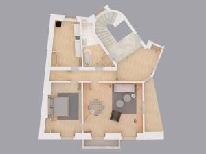 aometric view of a floor plan of a house at Belle Epoque Luzern in Lucerne