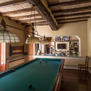 een biljartkamer met een pooltafel. bij Villa Dom in Piacenza