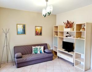 Televízia a/alebo spoločenská miestnosť v ubytovaní Casa Colonna Montegrotto terme
