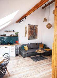 Posezení v ubytování Loft Żuławy, apartament na wyłączność