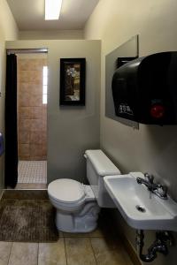 a bathroom with a toilet and a sink at Gîte le 812 in Quebec City