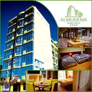 uma colagem de imagens de um edifício em Almudena Suites Uyuni em Uyuni