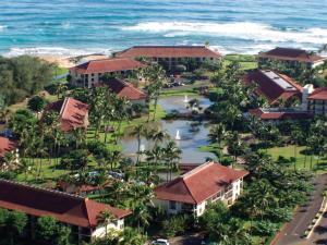 Pohľad z vtáčej perspektívy na ubytovanie Kauai Beach Villas