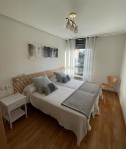 a bedroom with a large bed and a window at Apartamento Paseo de la Losa in Oviedo