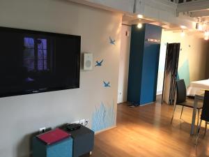 TV a/nebo společenská místnost v ubytování Les Chambres d'Hôtes d'Alice Dior