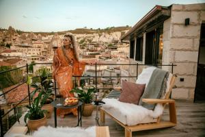 A balcony or terrace at Sato Cave Hotel