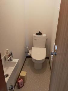 a small bathroom with a toilet and a sink at Suijin Hotel - Vacation STAY 38314v in Chichibu