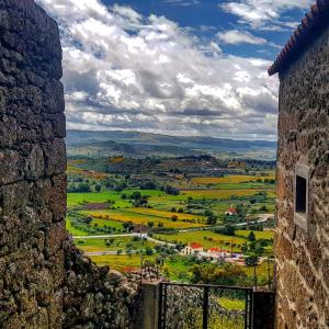 a view of a green field from a building at Branca Gonçalves Belmonte in Belmonte