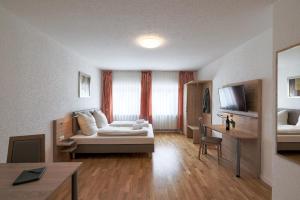 TV a/nebo společenská místnost v ubytování Edelweiß - Appartements & Café + 13 fotografií