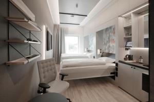 Krevet ili kreveti u jedinici u okviru objekta VALO Hotel & Work Helsinki
