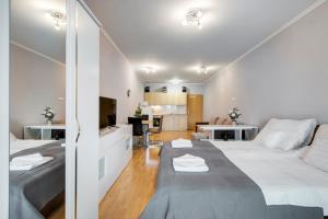 A kitchen or kitchenette at Fonyód Beach Apartment
