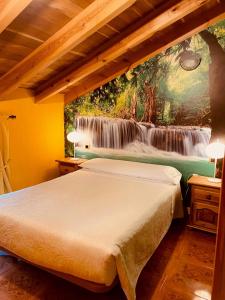 Tempat tidur dalam kamar di Posada La Herradura