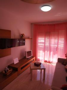 - un salon avec un canapé et une table dans l'établissement ApartmentHome, à Deltebre