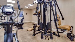 un gimnasio con cintas de correr y equipos de ejercicio en una habitación en Best Western Canton Inn, en Canton