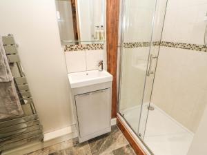une salle de bain avec un lavabo et une douche dans l'établissement The Netty, à Richmond 14 autres photos