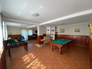 a living room with a pool table in it at Villa Holma *** Agroturystyka in Zbychowo
