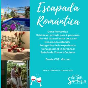 Un folleto para un evento en evapa rombinia en Casa La Bella Samaria Boutique en Santa Marta