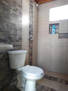 uma casa de banho com um WC e um lavatório em GoEs Loft em Comitán de Domínguez
