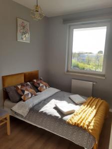 Un pat sau paturi într-o cameră la Apartament na Strzeleckiej