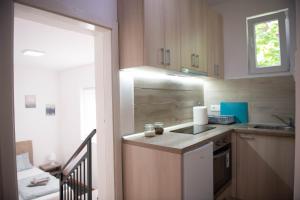 cocina con fregadero y encimera en APARTMAN TEA 2, en Belgrado