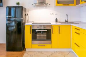 Kuchyň nebo kuchyňský kout v ubytování Yellow Apartment
