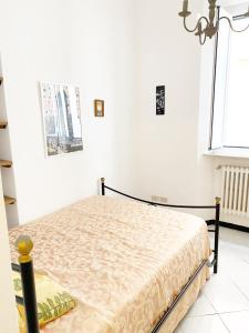 ein Schlafzimmer mit einem Bett in einem Zimmer mit einem Fenster in der Unterkunft Casa Ada in Marina di Cecina