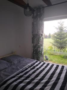 Llit o llits en una habitació de Zielony domek