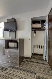 a room with a flat screen tv and a couch at Alexis Inn and Suites Hotel in Nashville