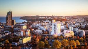 Widok na miasto Gdynia z tego apartamentu