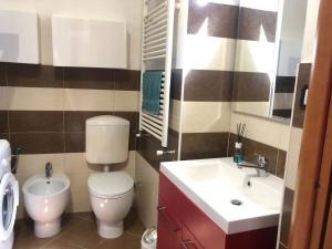 a bathroom with a toilet and a sink at CASA MAROCHETTI in Turin +12 photos