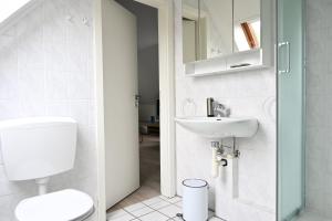 a bathroom with a toilet and a sink at Studio, Nähe Dieksee in Malente